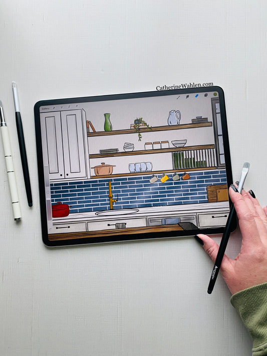 “Subway Tile” Digital Coloring Page