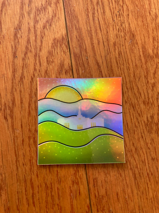 Mini Temple Holographic Sticker
